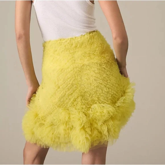NWT Anthropologie Let Me Be Tulle Mini Skirt Yellow Size XS - Picture 2 of 4